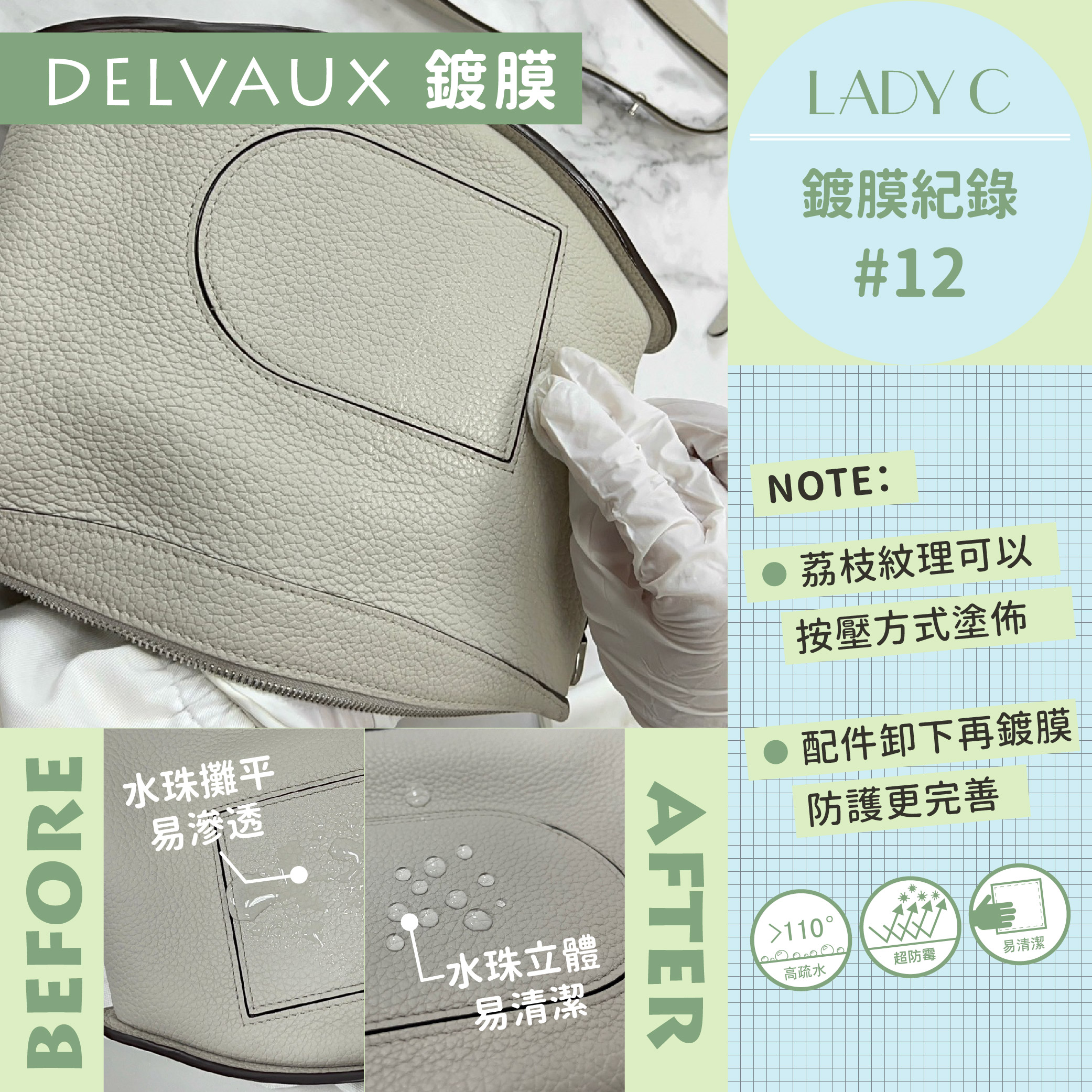 鍍膜記錄,皮革鍍膜,Delvaux